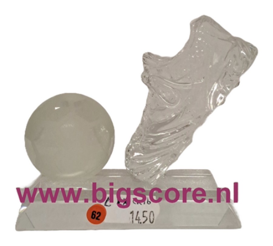 Voetbal VO-64 Bal + Schoen Kristalglas LAATSTE OP=OP!!